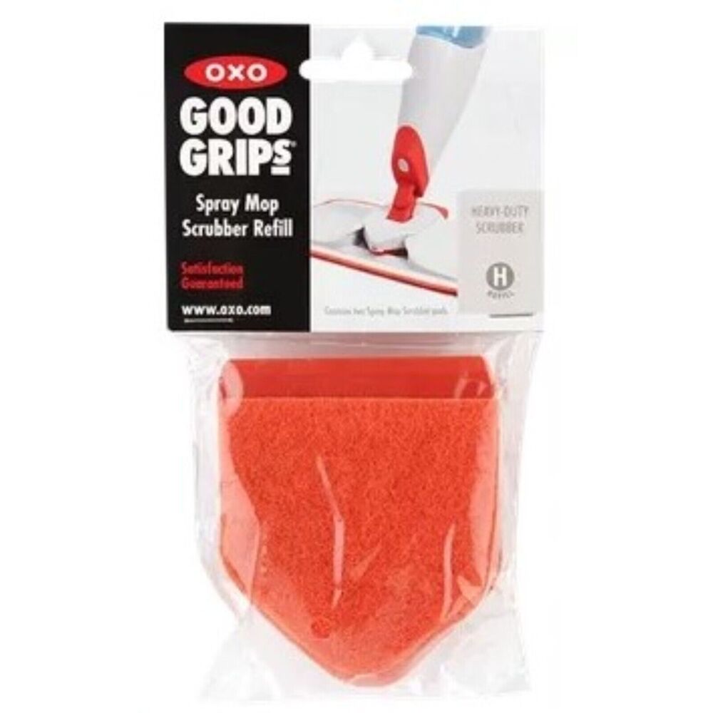 NEW OXO Good Grips Spray Mop Heavy Duty Scrubber Pads (2 Pk) 12170700 (H Refill)